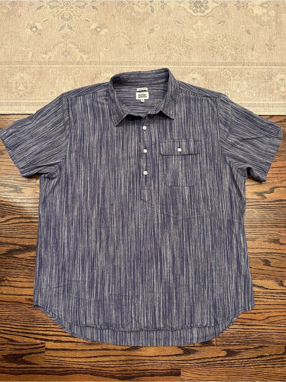 Bridge & Burn Blue Striped Short-Sleeve Shirt